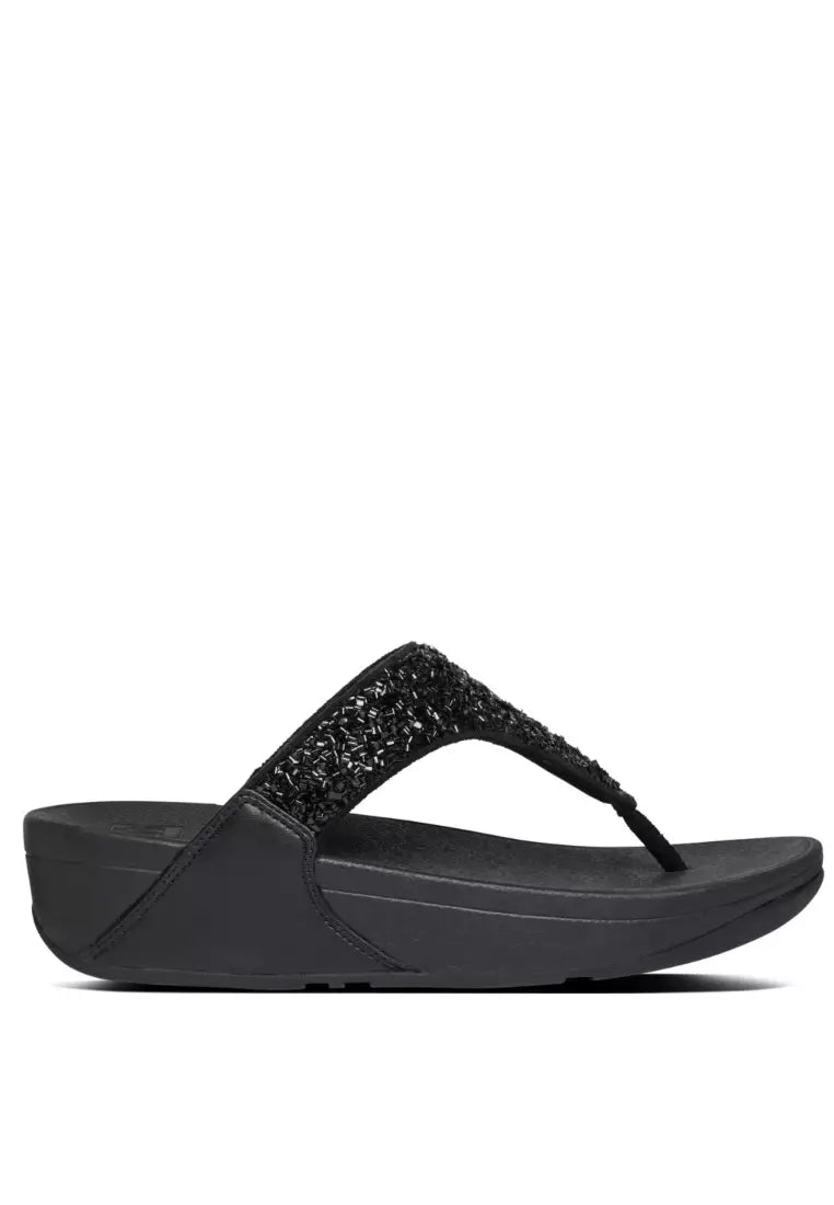 Fitflop Ladies Lulu Shimmer Foil Sandals In Black