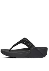 Fitflop Ladies Lulu Shimmer Foil Sandals In Black