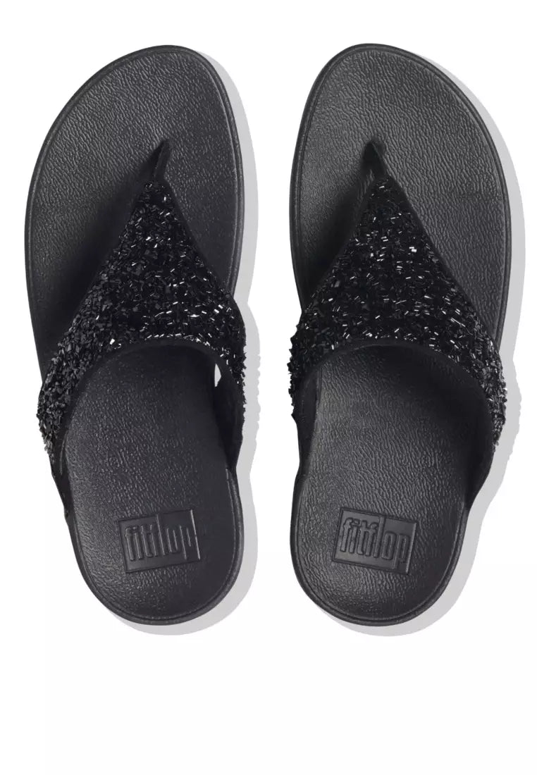 Fitflop Ladies Lulu Shimmer Foil Sandals In Black