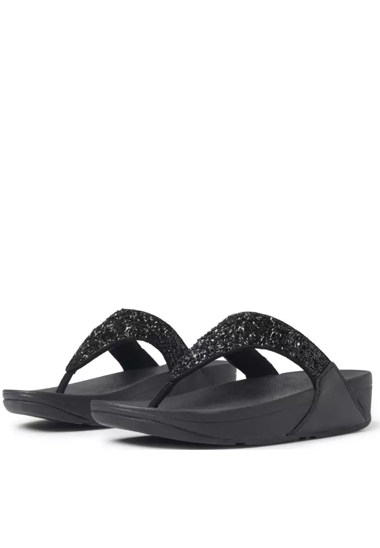 Fitflop Ladies Lulu Shimmer Foil Sandals In Black
