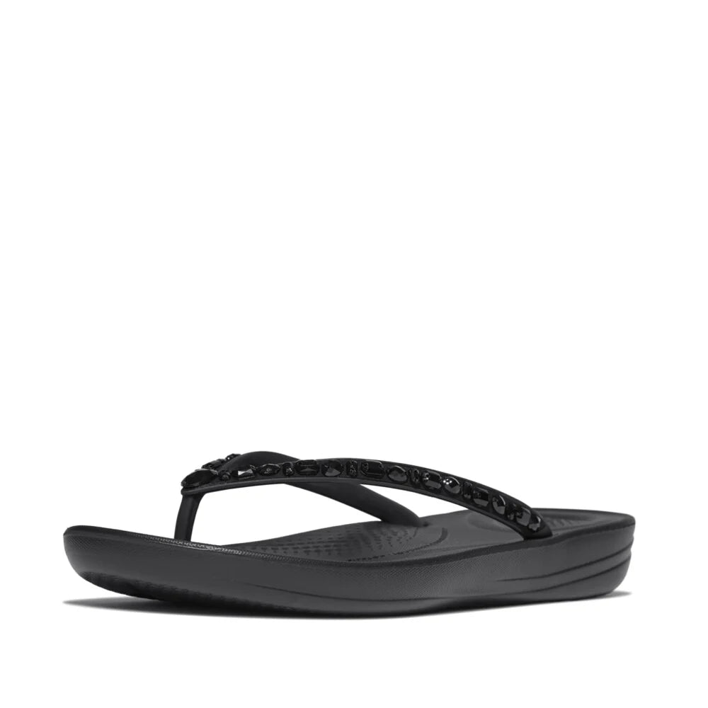 Fitflop Ladies Iquishion Multi-Crystal Ergonomic Sandals In Black