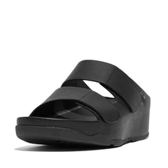 Fitflop Ladies Adjustable Leather Slides In Black