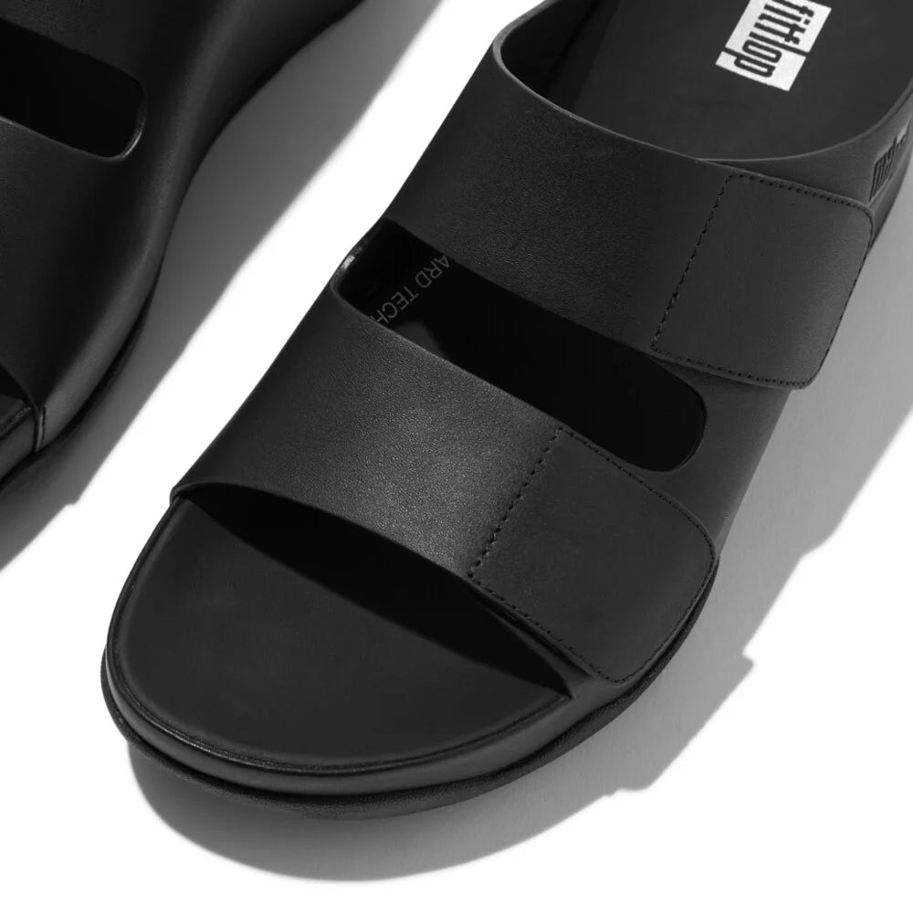 Fitflop Ladies Adjustable Leather Slides In Black