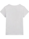 Guess Girls Short Sleeve Pink Beaded  Logo T-Shirt