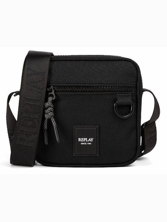 Replay Mens Shoulder Bag In Black