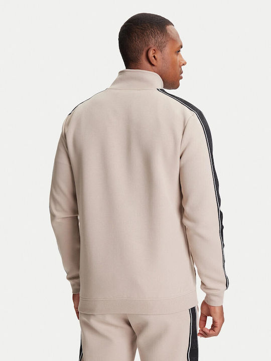 Guess Mens Full Zip Sweater Khaki