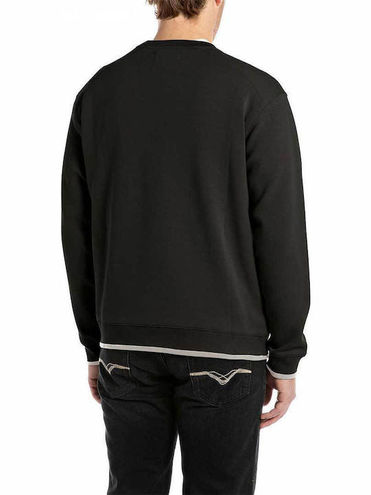 Replay Mens 098 Crew Neck Sweatshirt In Black