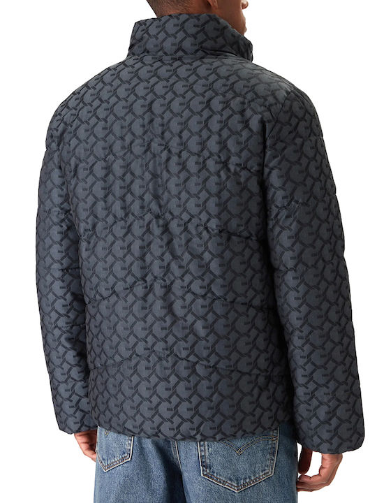 Guess Mens Chain Puff Jacket In Navy