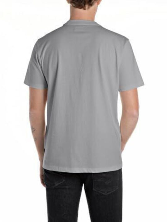 Replay Mens T-shirt With Logo Print In Grey