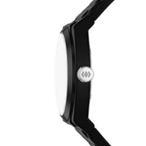 Fossil Mens Everette Silicone Watch In Black