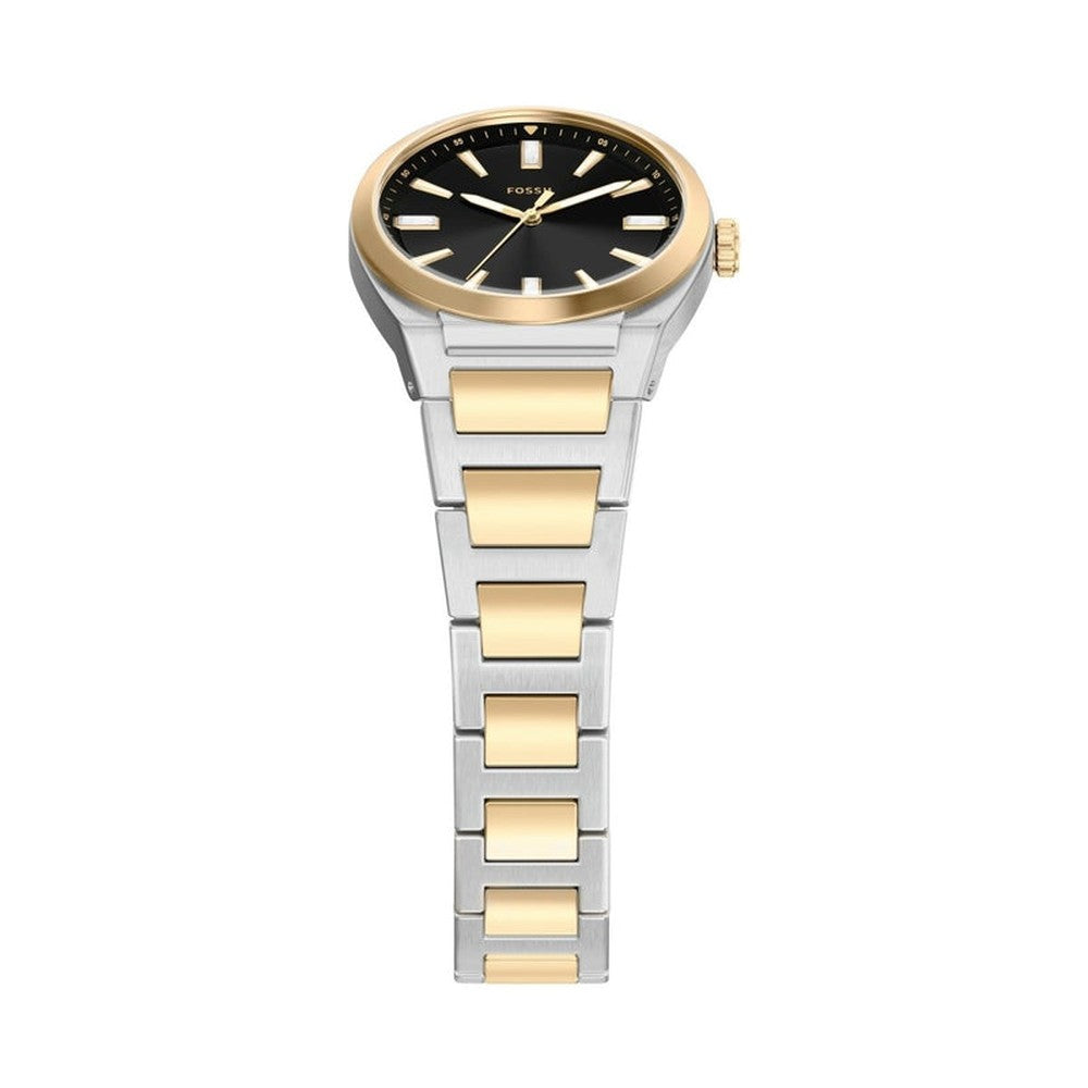 Fossil Everette  lack Dial  Watch For Women In Gold & Silver