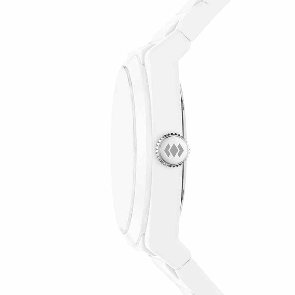 Fossil Mens Everett 3 Hand Silicone Watch In White