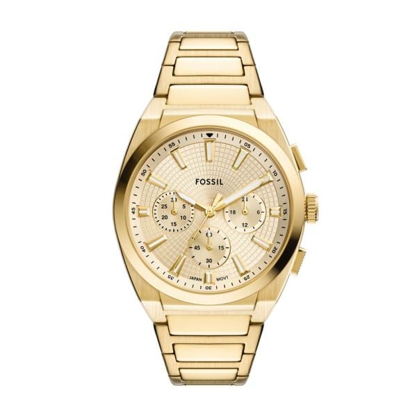 Fossil Mens Everett Stainless Steel Watch In Gold