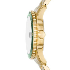 Fossil Blue Dive Gold And Green Watch