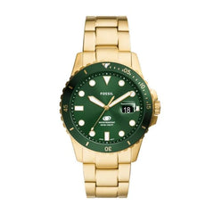 Fossil Blue Dive Gold And Green Watch