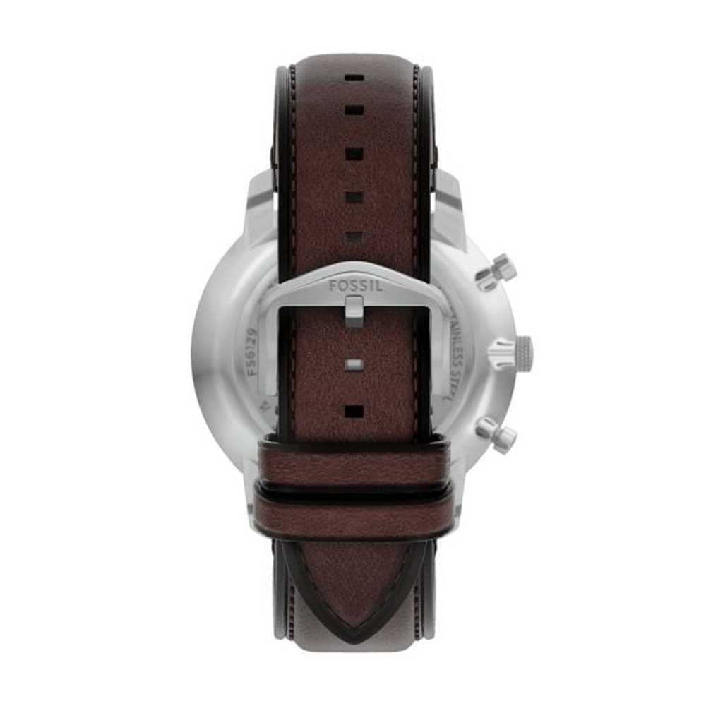 Fossil Mens Neutra Chronograph Leather Watch In Brown/Silver