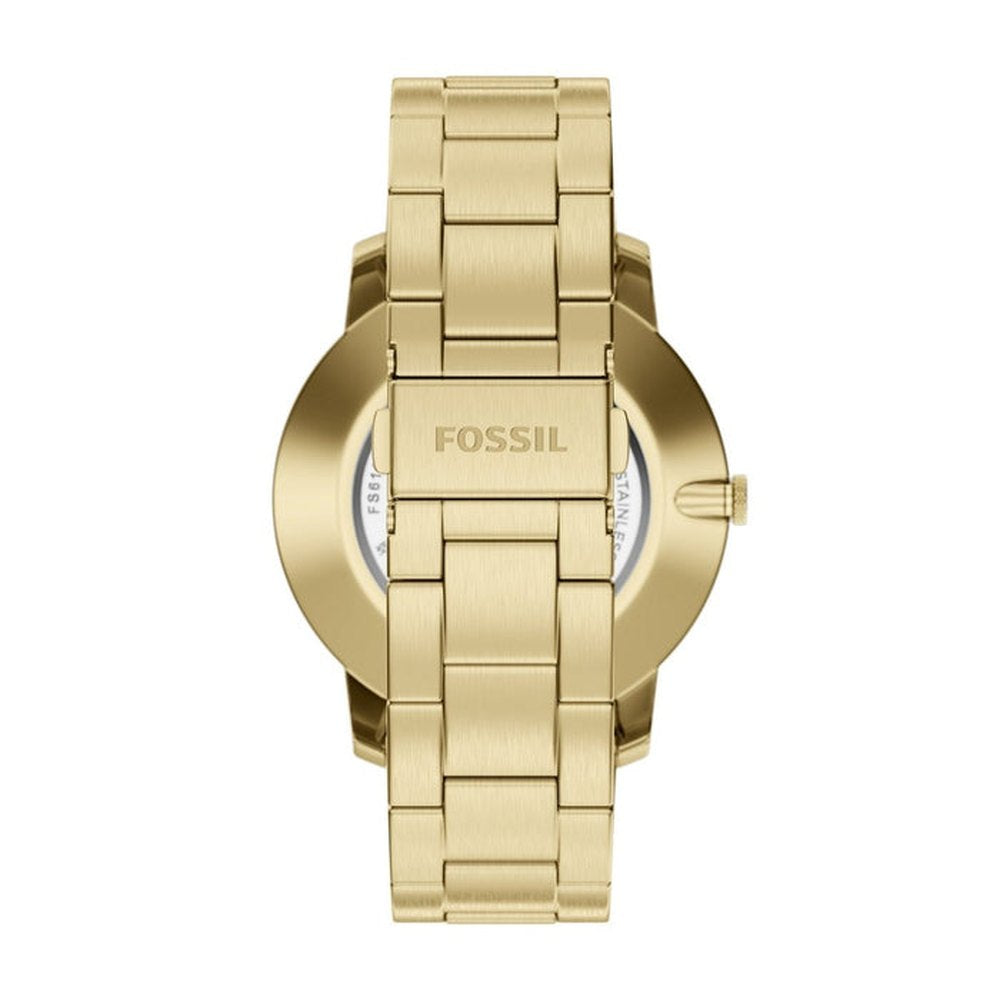 Fossil Mens Minimalist 3 Hand Gold Dial Watch In Gold