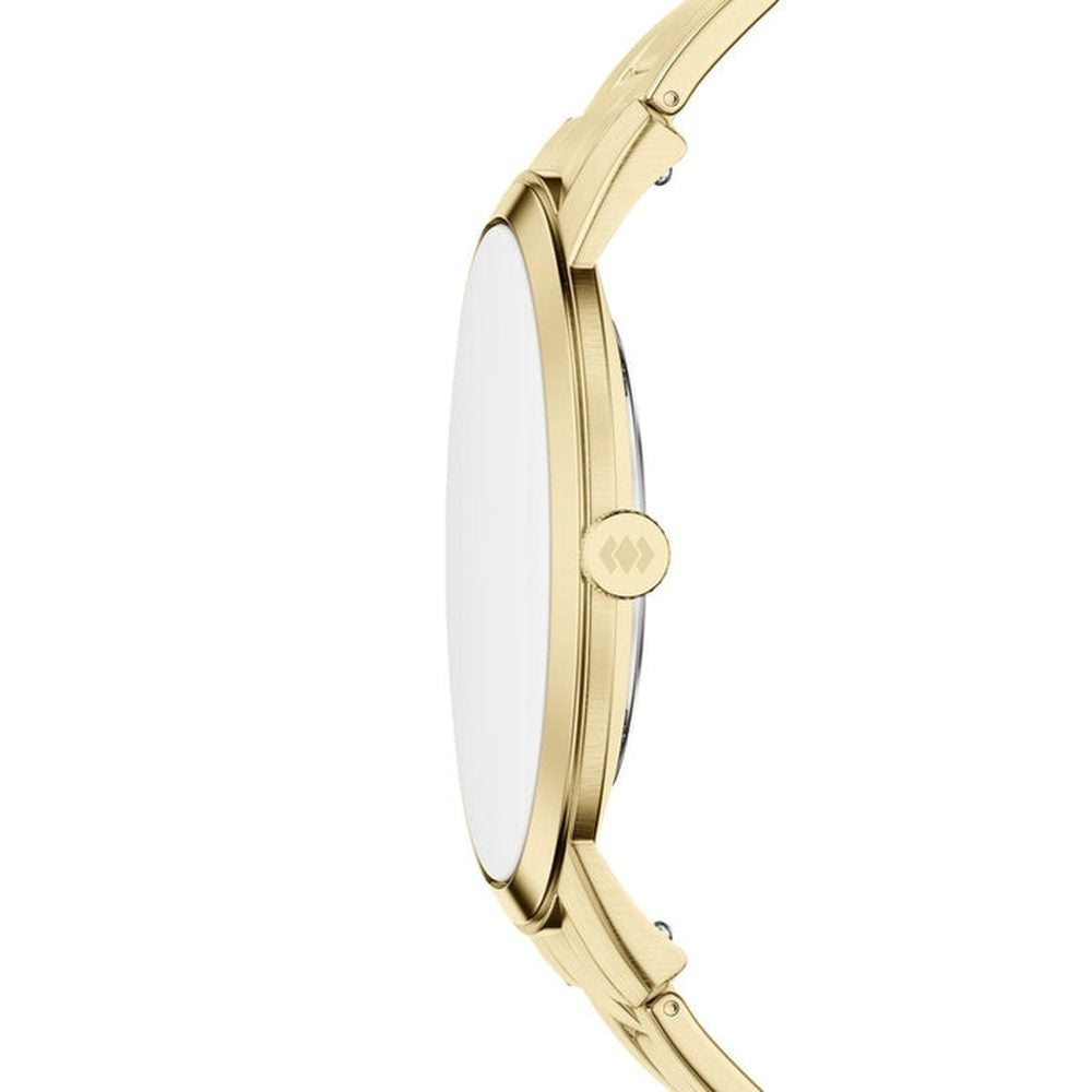 Fossil Mens Minimalist 3 Hand Gold Dial Watch In Gold