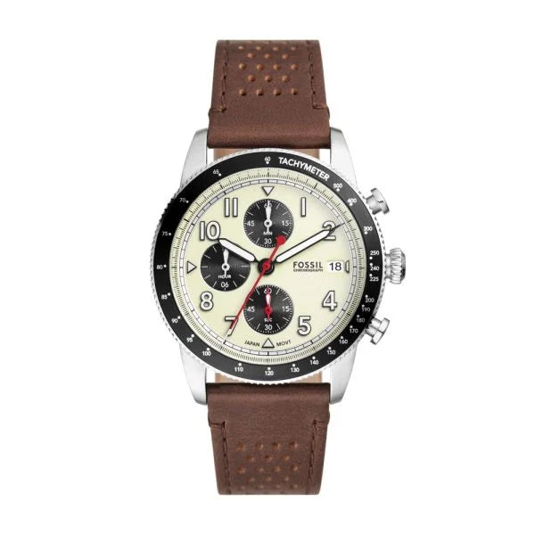 Fossil Sport Tourier Brown Leather Watch