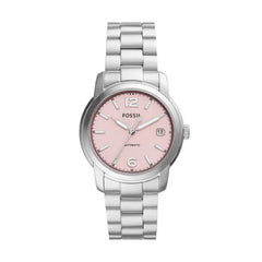 Fossil Heritage Automatic Silver And Pink Watch