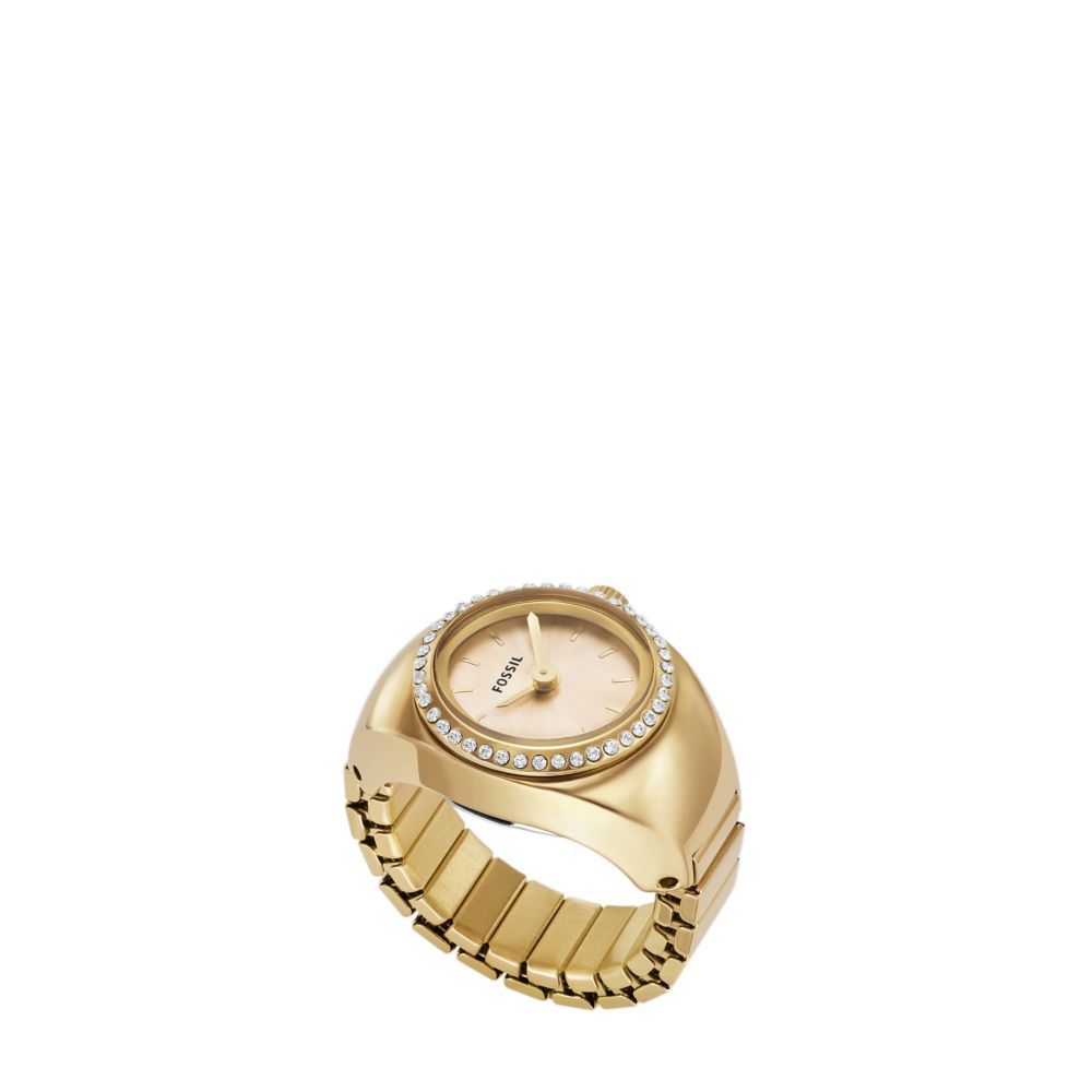Fossil womans Watch Ring Two-Hand, Gold-Tone Stainless Steel Watch