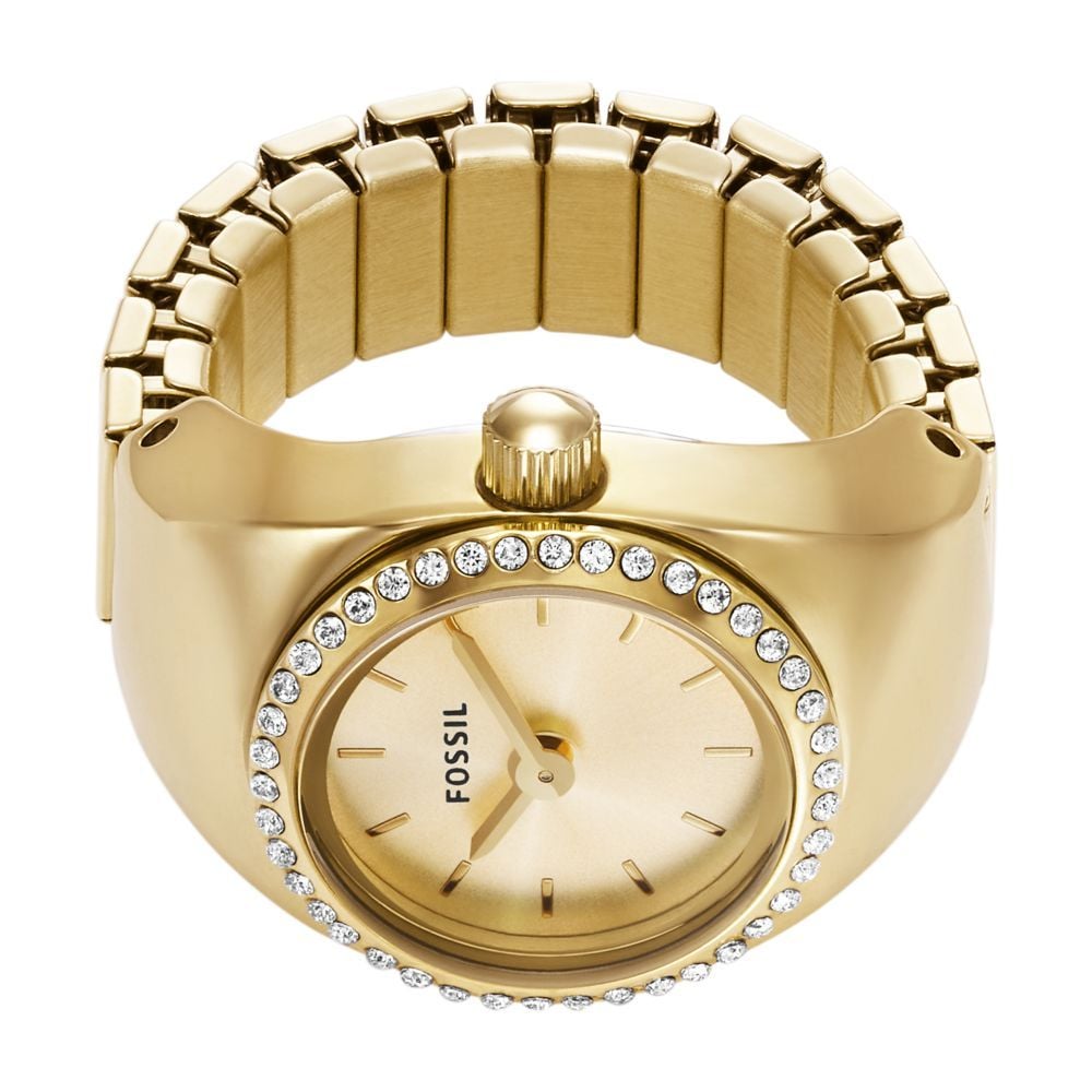 Fossil womans Watch Ring Two-Hand, Gold-Tone Stainless Steel Watch