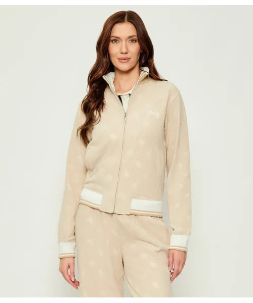 Guess Womens Paulina Full Zip Jacket In Taupe