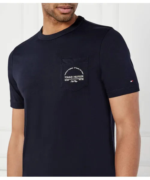 Tommy Hilfiger Mens Arch Pocket Tee T-Shirts In Navy