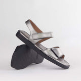 Froggie Womens Flatform Velcro Sandals In Pewter