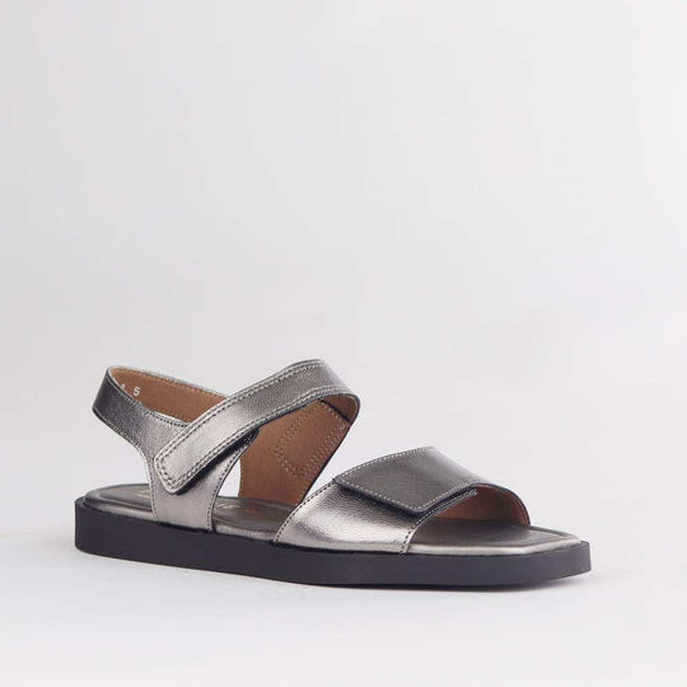 Froggie Womens Flatform Velcro Sandals In Pewter