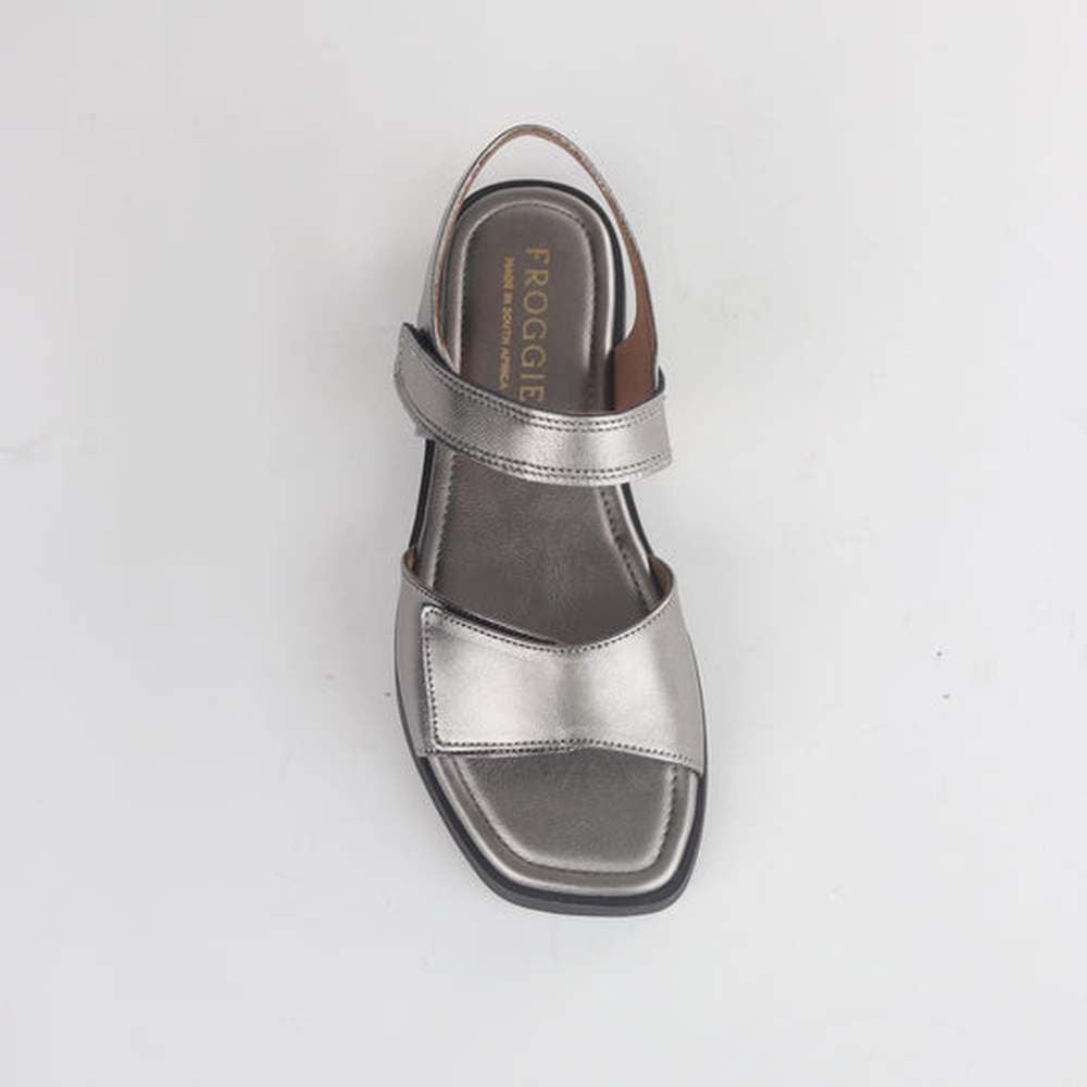 Froggie Womens Flatform Velcro Sandals In Pewter