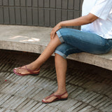 Froggie Ladies Lea Waxy Sandals In Red
