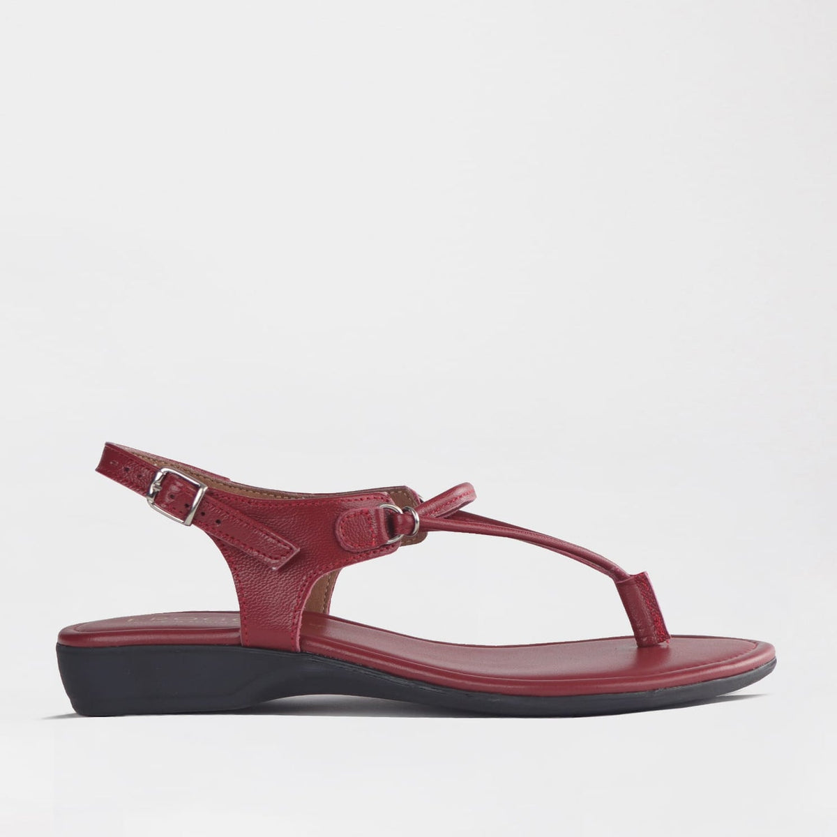 Froggie Ladies Lea Waxy Sandals In Red