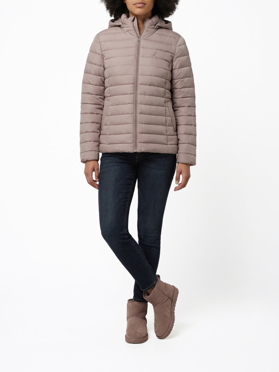Polo Womens Blake Puffer Jacket In Rose Taupe