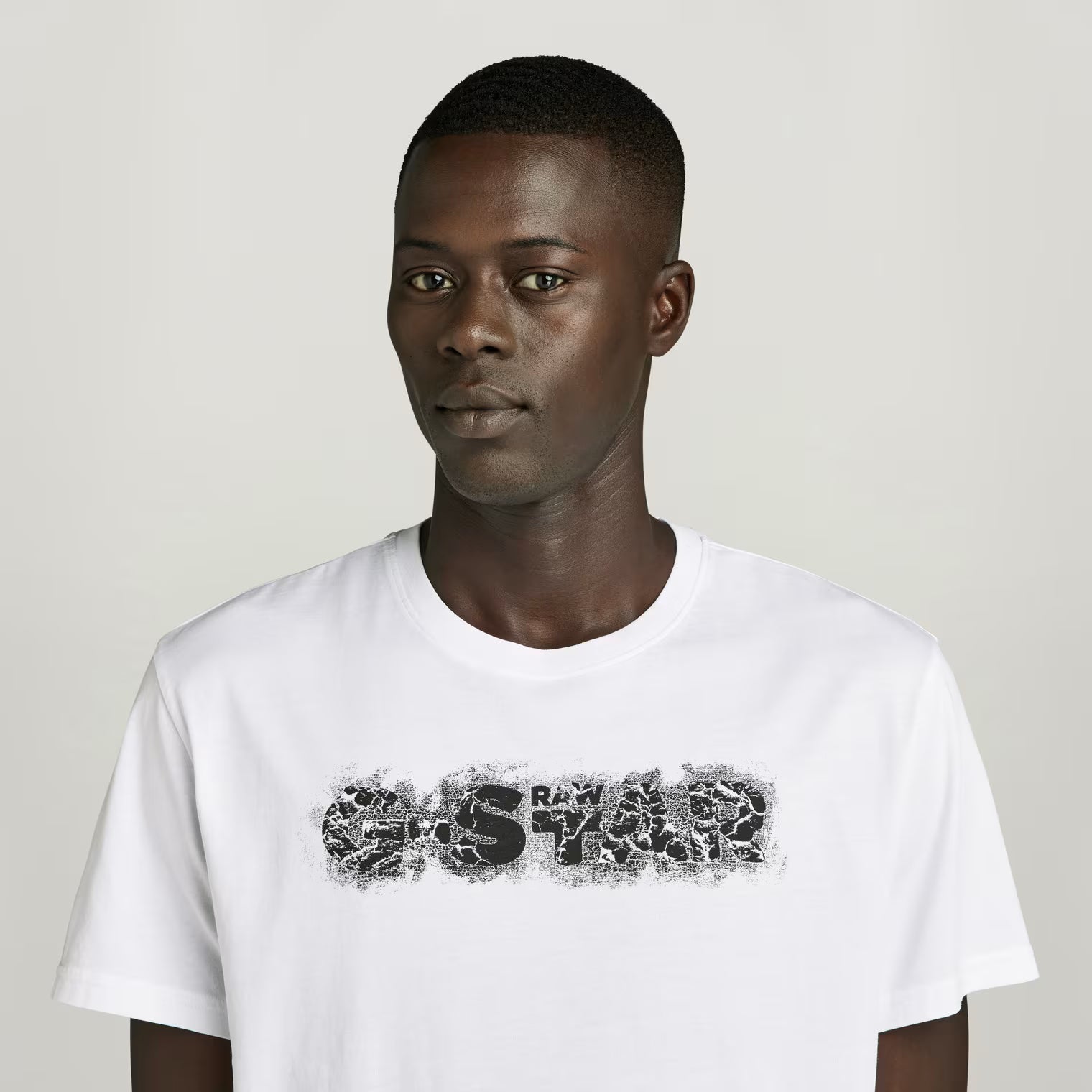G-Star Raw Mens Distressed Logo T-Shirt In White