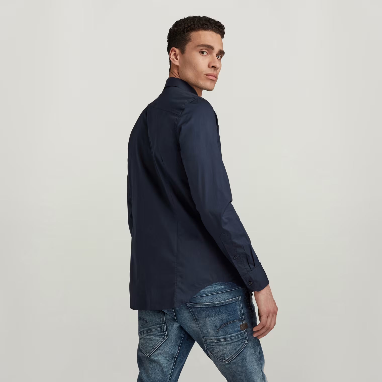 G-Star Raw Mens Dressed Super Slim Shirt In Navy