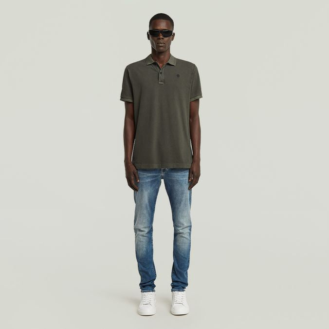 G-Star Mens Dunda Grey Overdyed Slim Polo