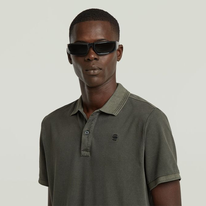 G-Star Mens Dunda Grey Overdyed Slim Polo