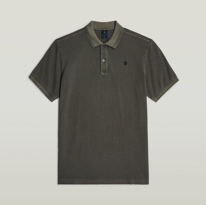G-Star Mens Dunda Grey Overdyed Slim Polo