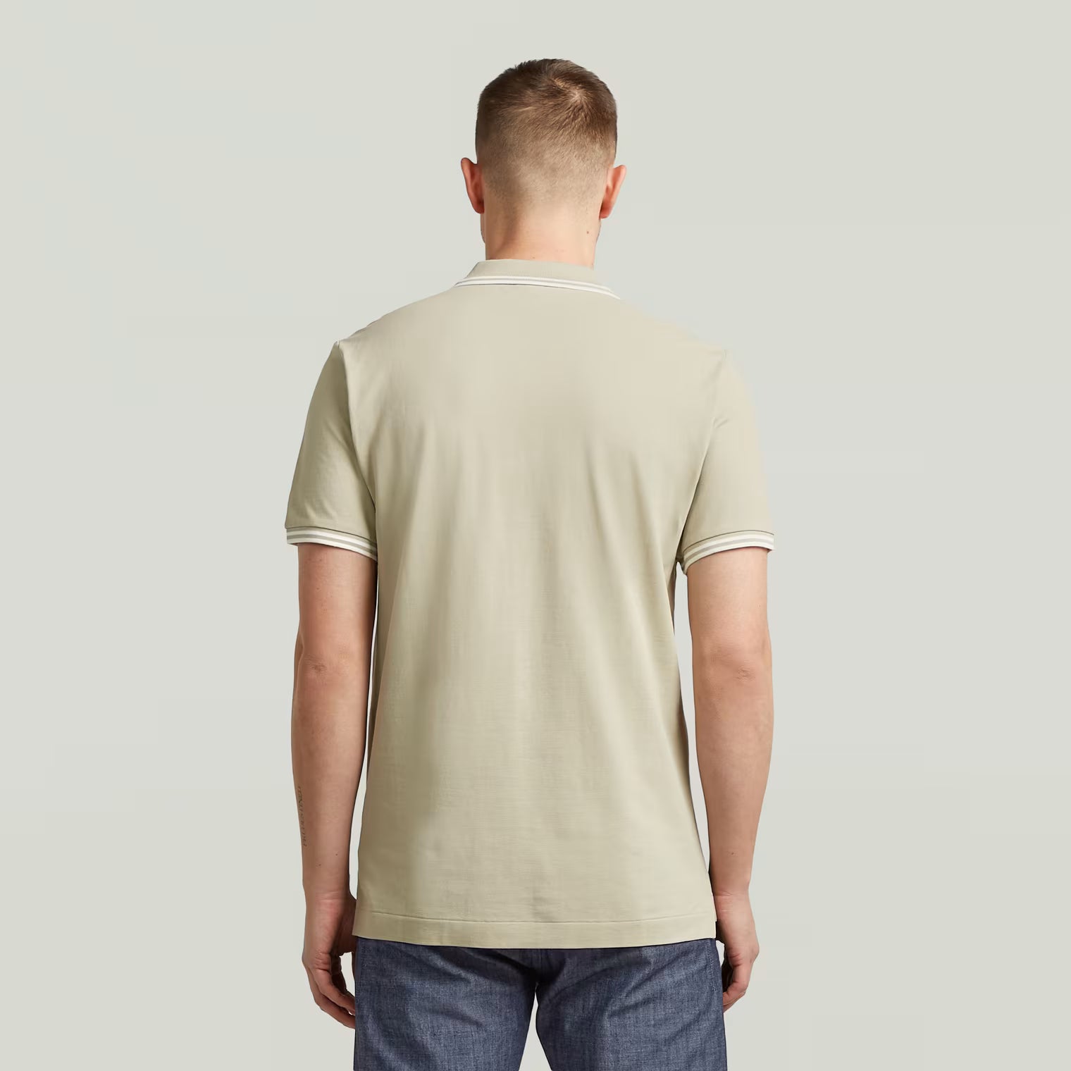 G-Star Raw Mens Dunda Slim Stripe Golfer In Khaki