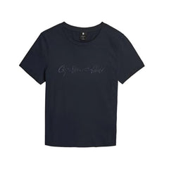 G-Star Raw D25064 Womens G-Script Shiny T-Shirt Navy Blue