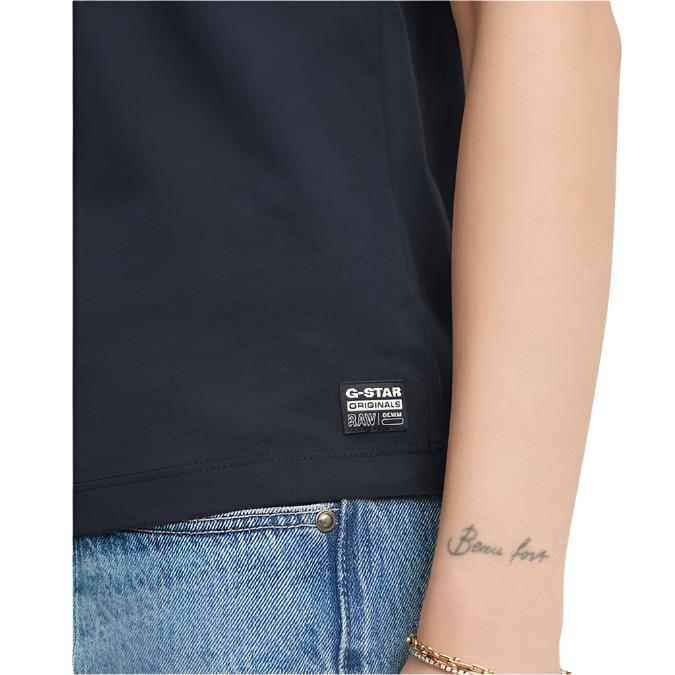 G-Star Raw D25064 Womens G-Script Shiny T-Shirt Navy Blue