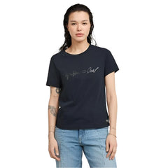 G-Star Raw D25064 Womens G-Script Shiny T-Shirt Navy Blue