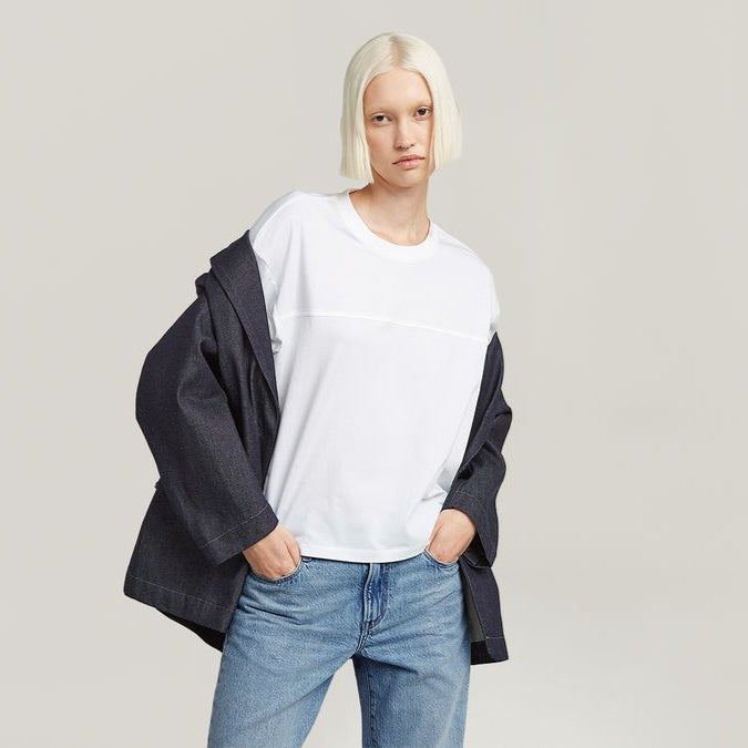 G-Star Raw Womens White Horizontal Seam Loose R T-Shirt