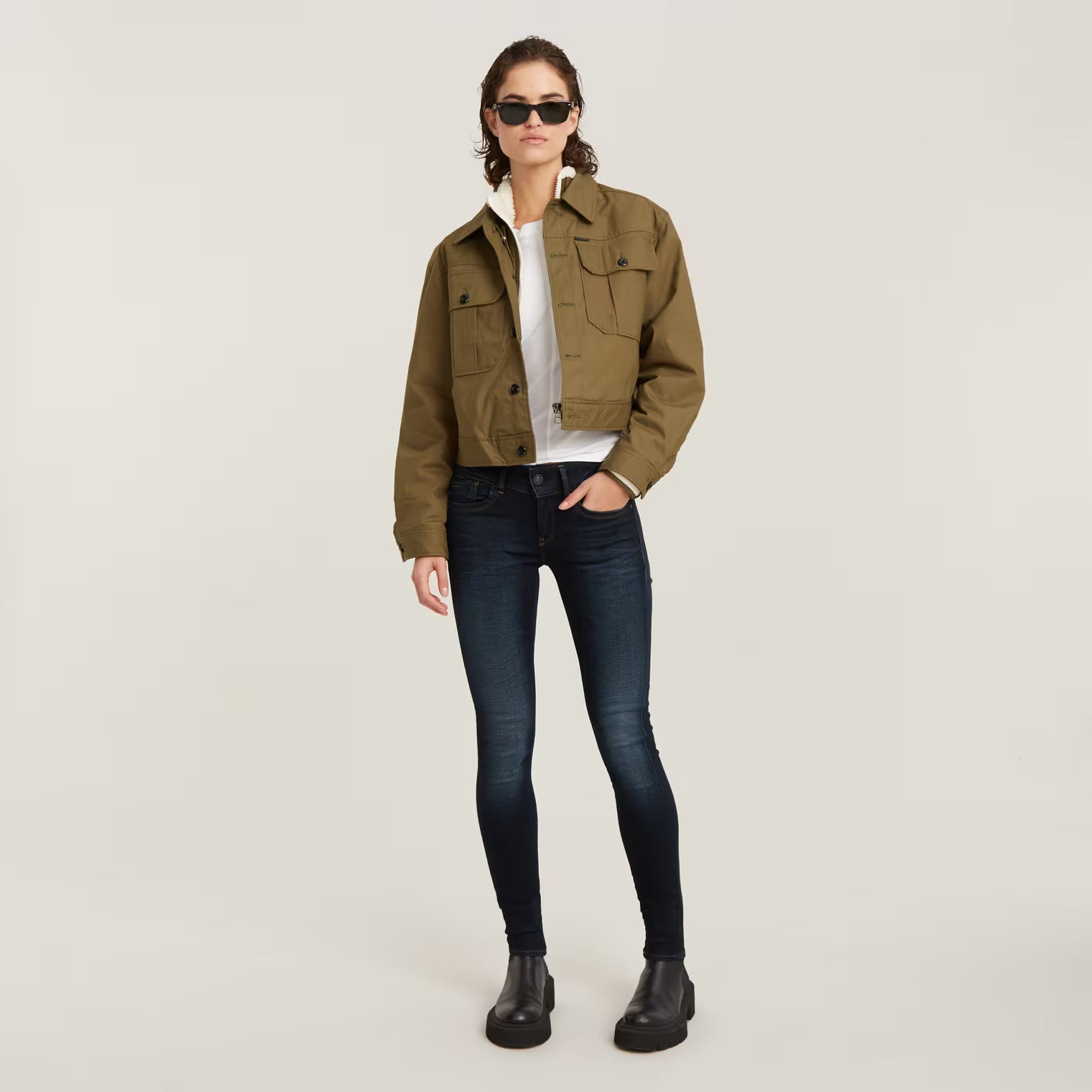 G-Star Raw Womens Lynn Skinny Jeans In Medium Aged