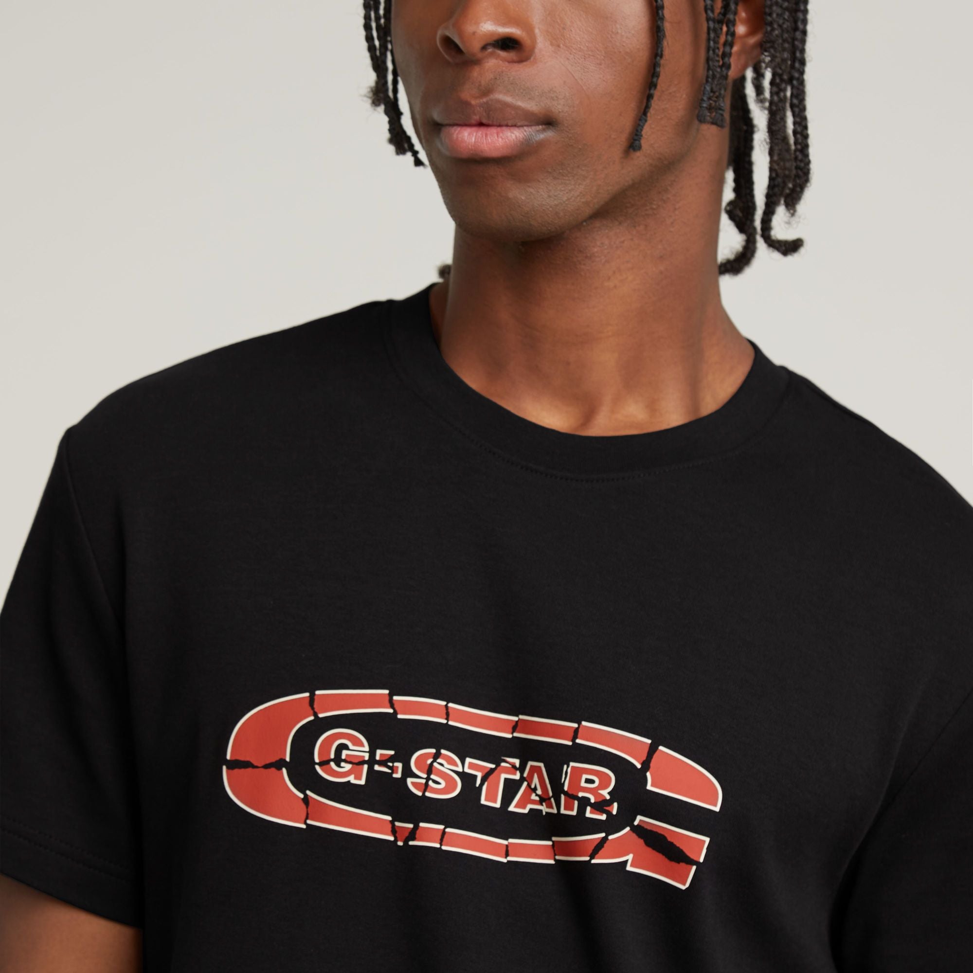 G-Star Raw D25086 Destroyed Old Skool Logo Tee  Black