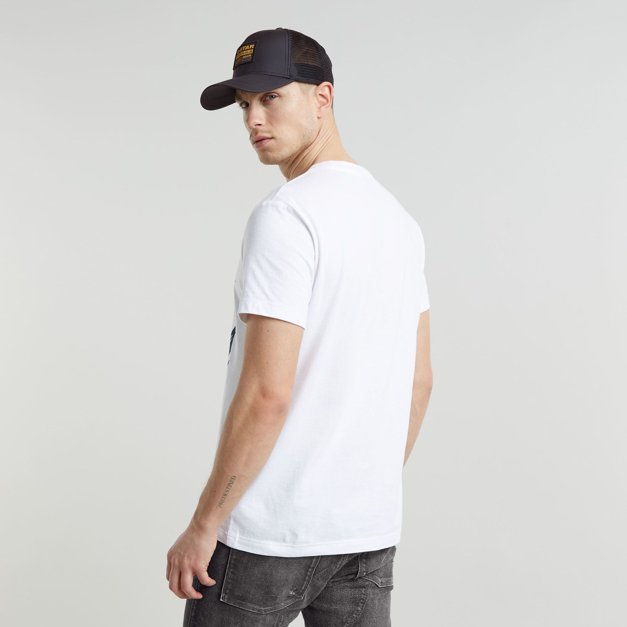 G-Star Raw D25532 Mens Magazine Print R T-Shirt White