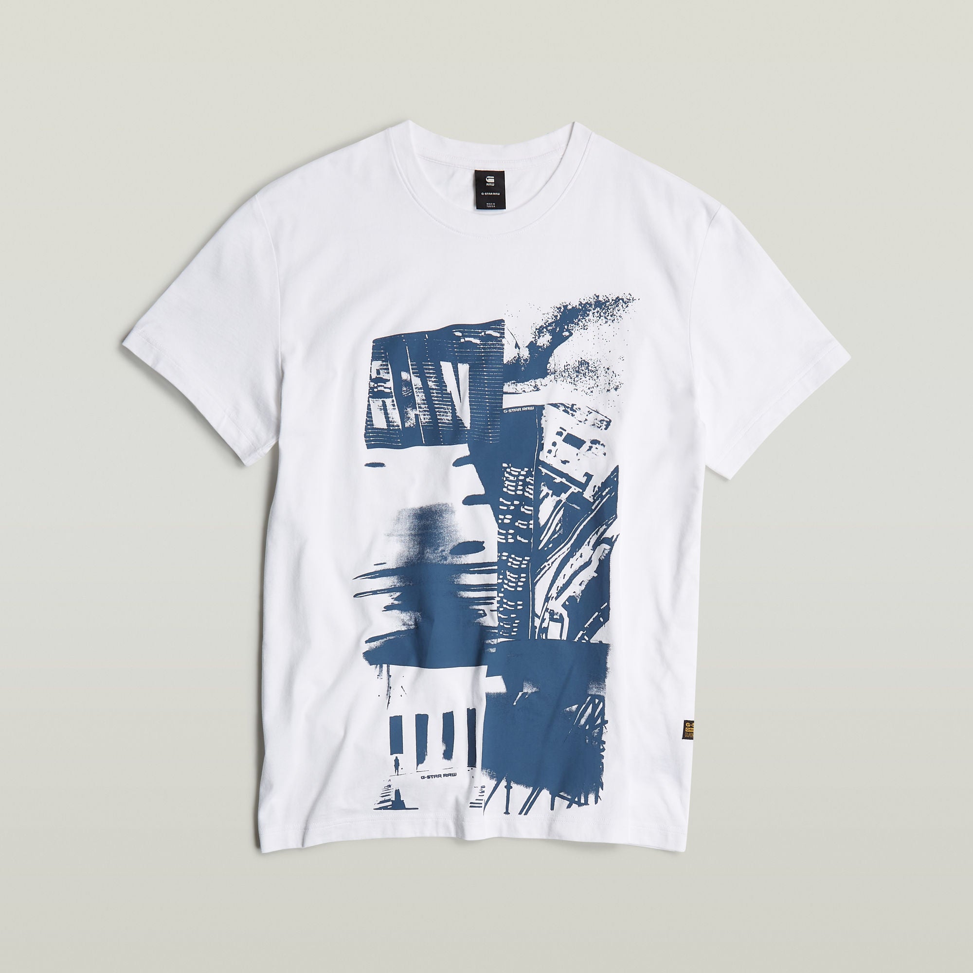 G-Star Raw D25532 Mens Magazine Print R T-Shirt White