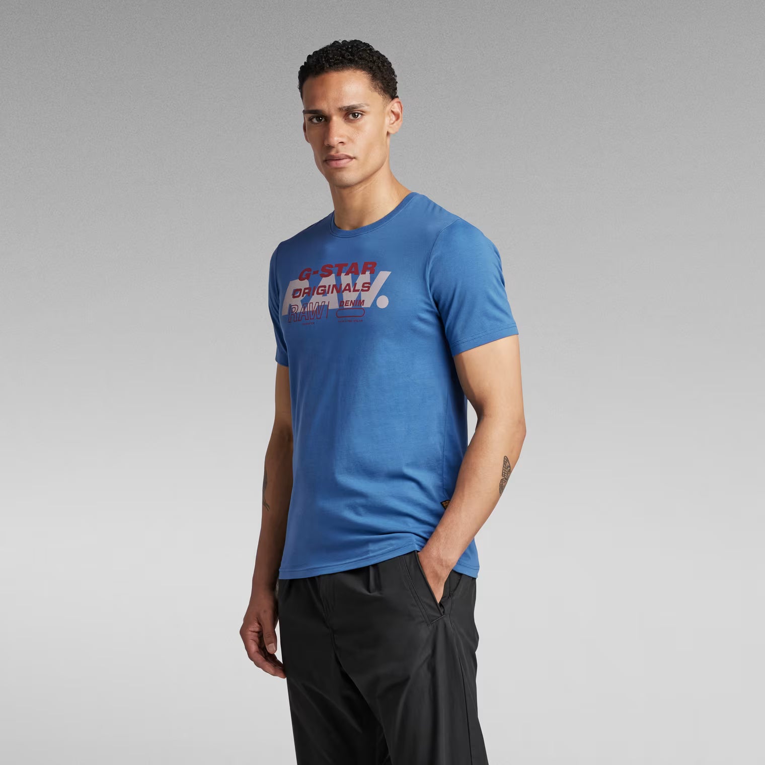 G-Star Raw Mens Originals Slim T-Shirt In Blue