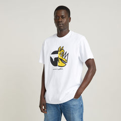 G-Star D25696 Mens Rhino Cartoon Loose R T-Shirt White